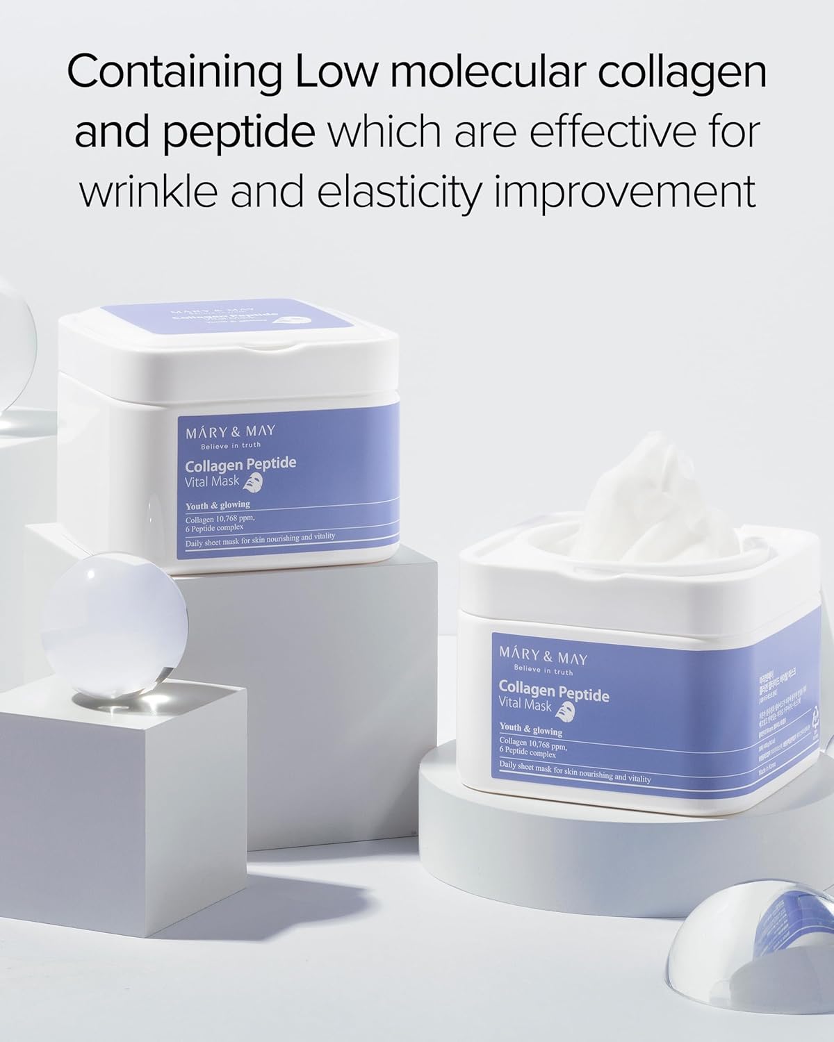 Mary&May Collagen Peptide Vital Mask [30 sheets]